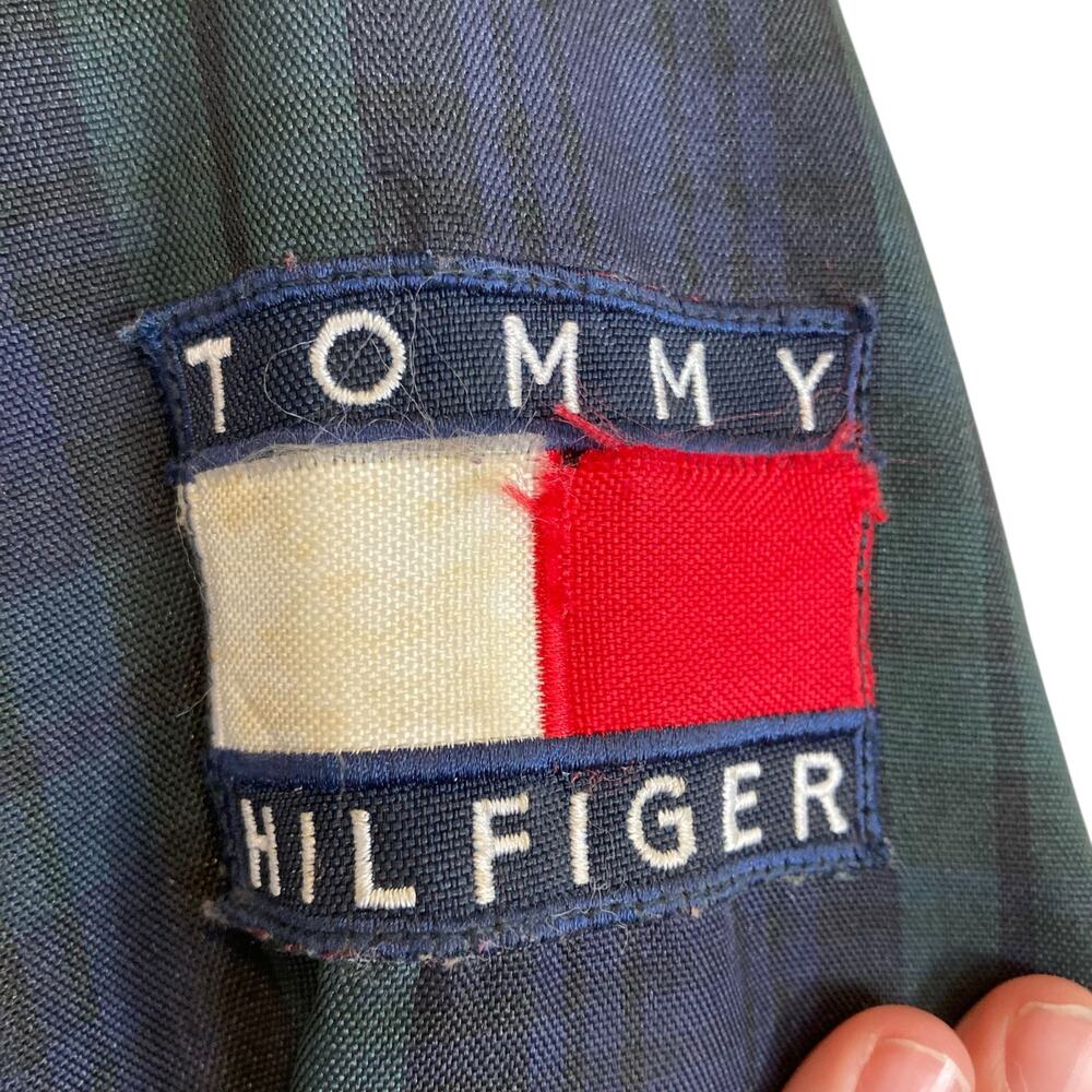 Vintage Y2K Tommy Hilfiger Plaid Hooded Jacket Preppy Sport Sz Large - Picture 5 of 16